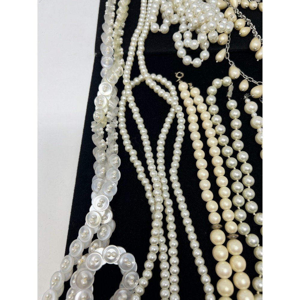 Vintage to Modern Pearl Necklace & Bracelet Gold & Silver Tone Beaded Lot of 30 - Picture 10 of 16